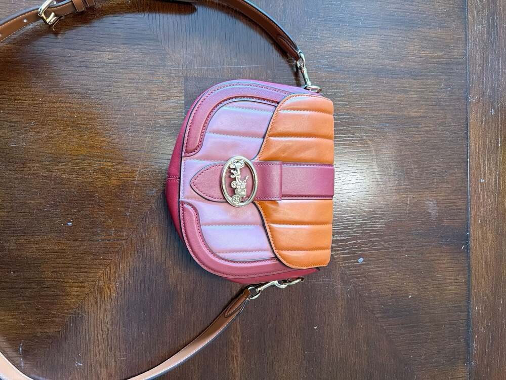 Coach Georgie Saddle Bag with Colorblock Puffy Quilting